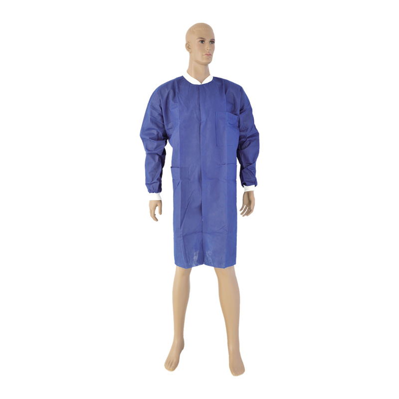 Knitted Collar and Cuff Non-woven Lab Coat